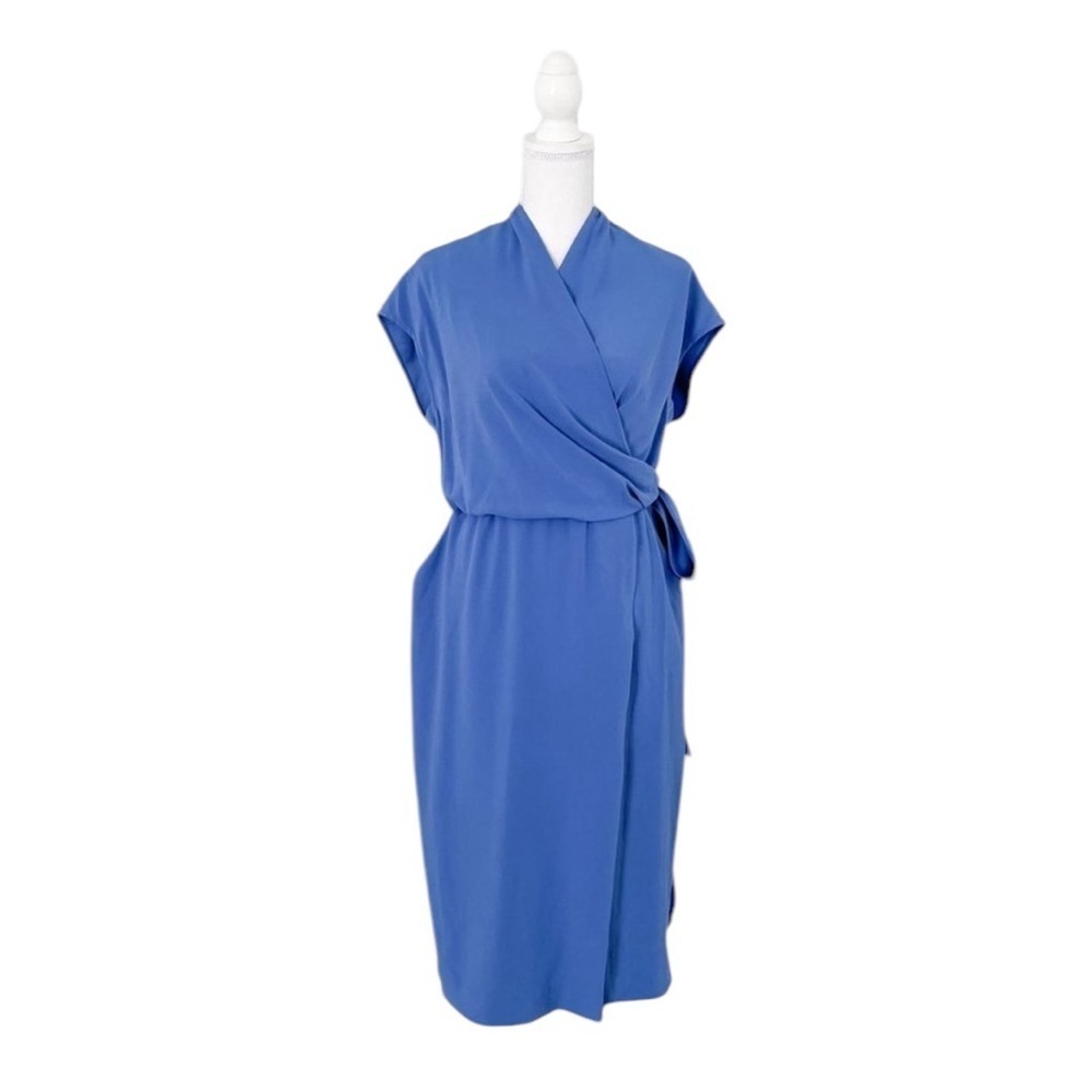 MM LAFLEUR HAILEY Dress Soft Wave Cerulean Elegant Blue Lined Wrap Dress 3X EUC